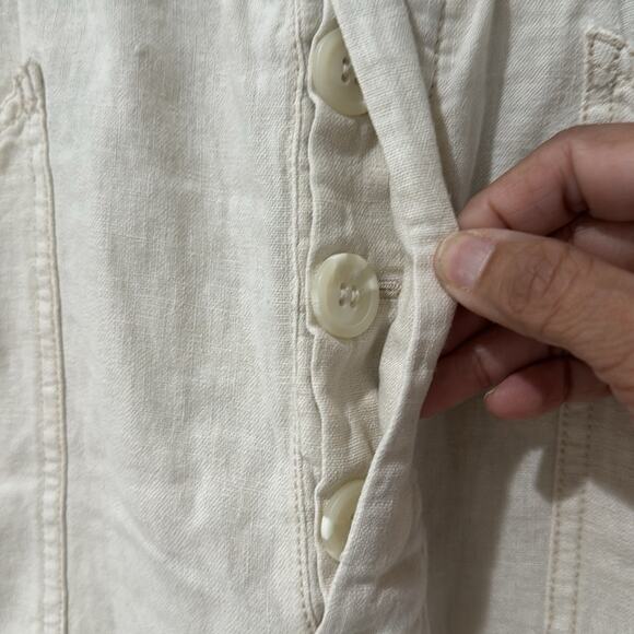 Free People Revolve Tomboy Linen Shorts Size S Color is Cream Oversized - Picture 3 of 14